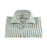 Overhemd tailored fit linnen 252 Beige wit streep