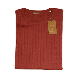 Pullover lange mouwen ronde hals merino wol 550 Steen rood
